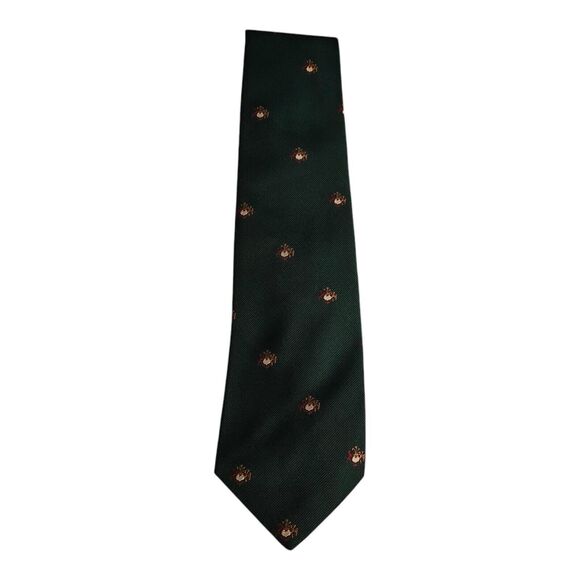 Vtg Cambridge Collection Damon Collegiate Green Tie Formal - Picture 1 of 3